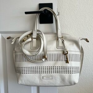 Fossil Julia Perforated Leather Satchel